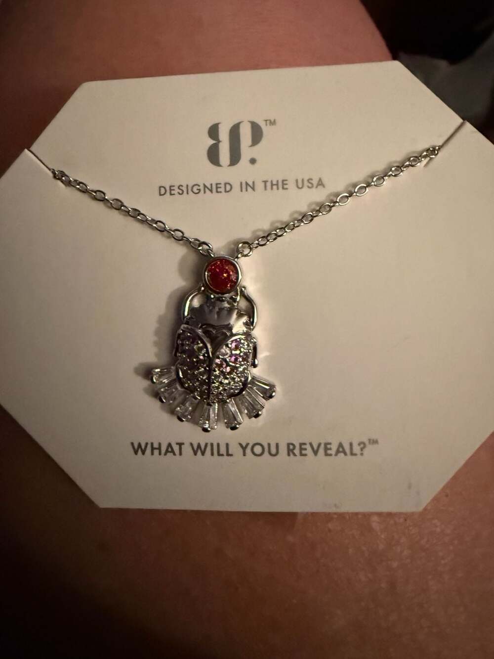 Retro  RBP2638 The Bejeweled Scarab Necklace. No box